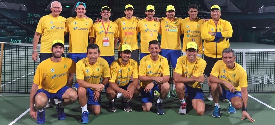Time Correios Brasil faz ambientação para o confronto na Copa Davis